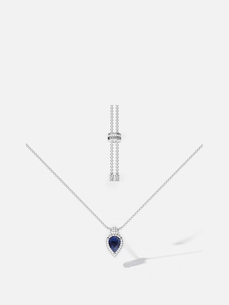 ⭐️[新品]⭐️APM蓝色梨形可调节项链情侣设计感个性精致吊坠