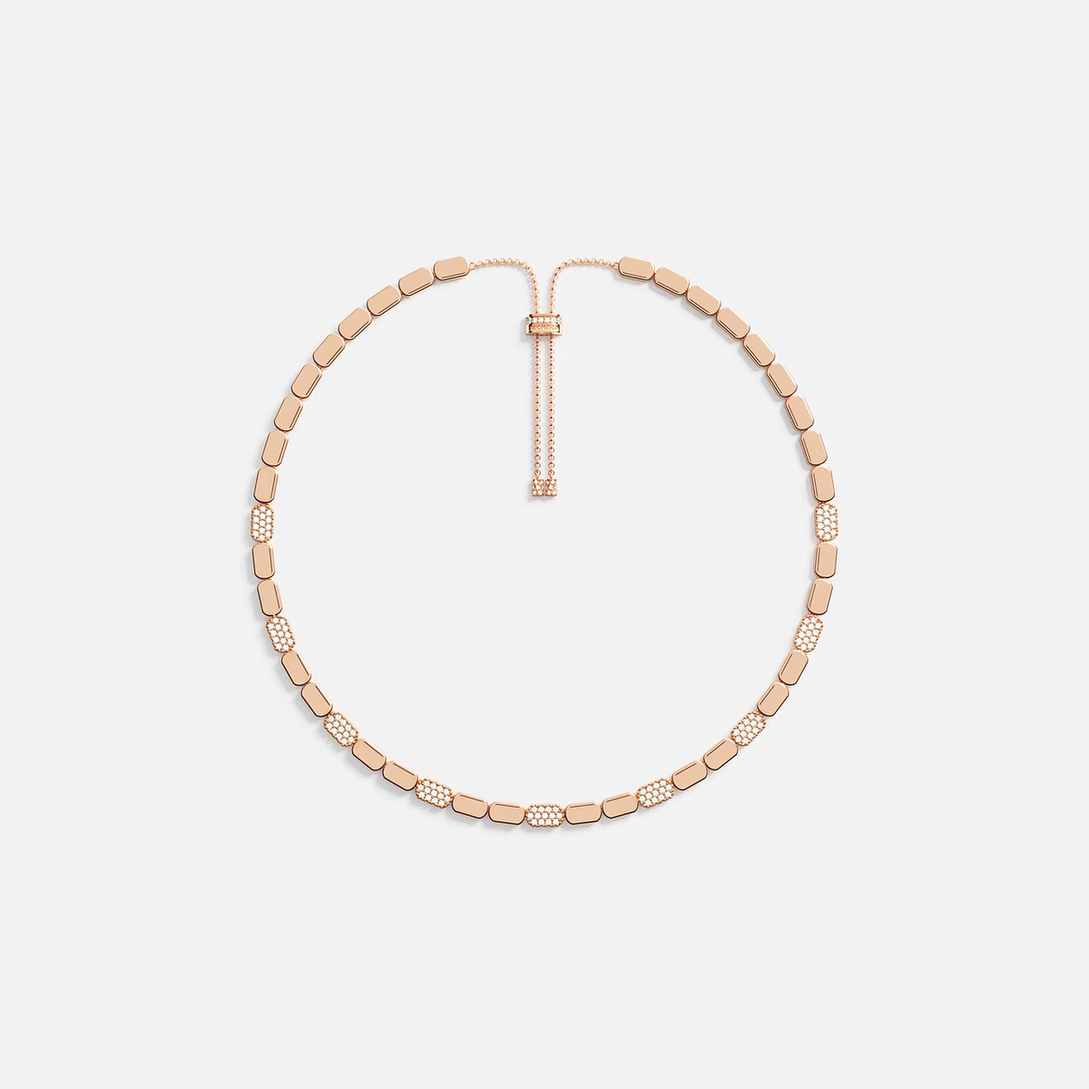 APM 精致玫瑰金可调节项链女生简约饰品手饰生日礼物。