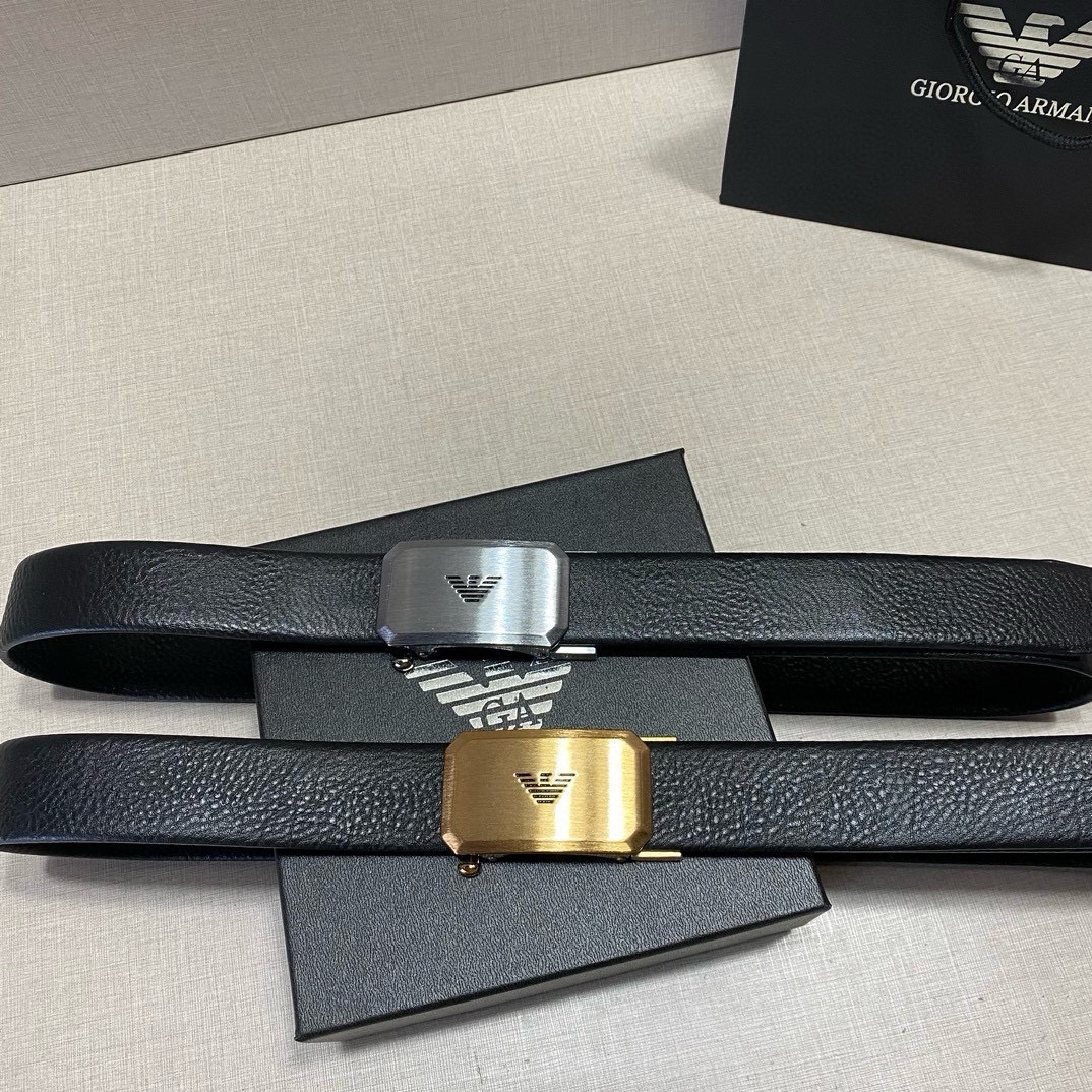 Armani Cinturón de ocio Marca de lujo EMPORIO ARMANI Cinturón de ocio de negocios de gama alta de cu
