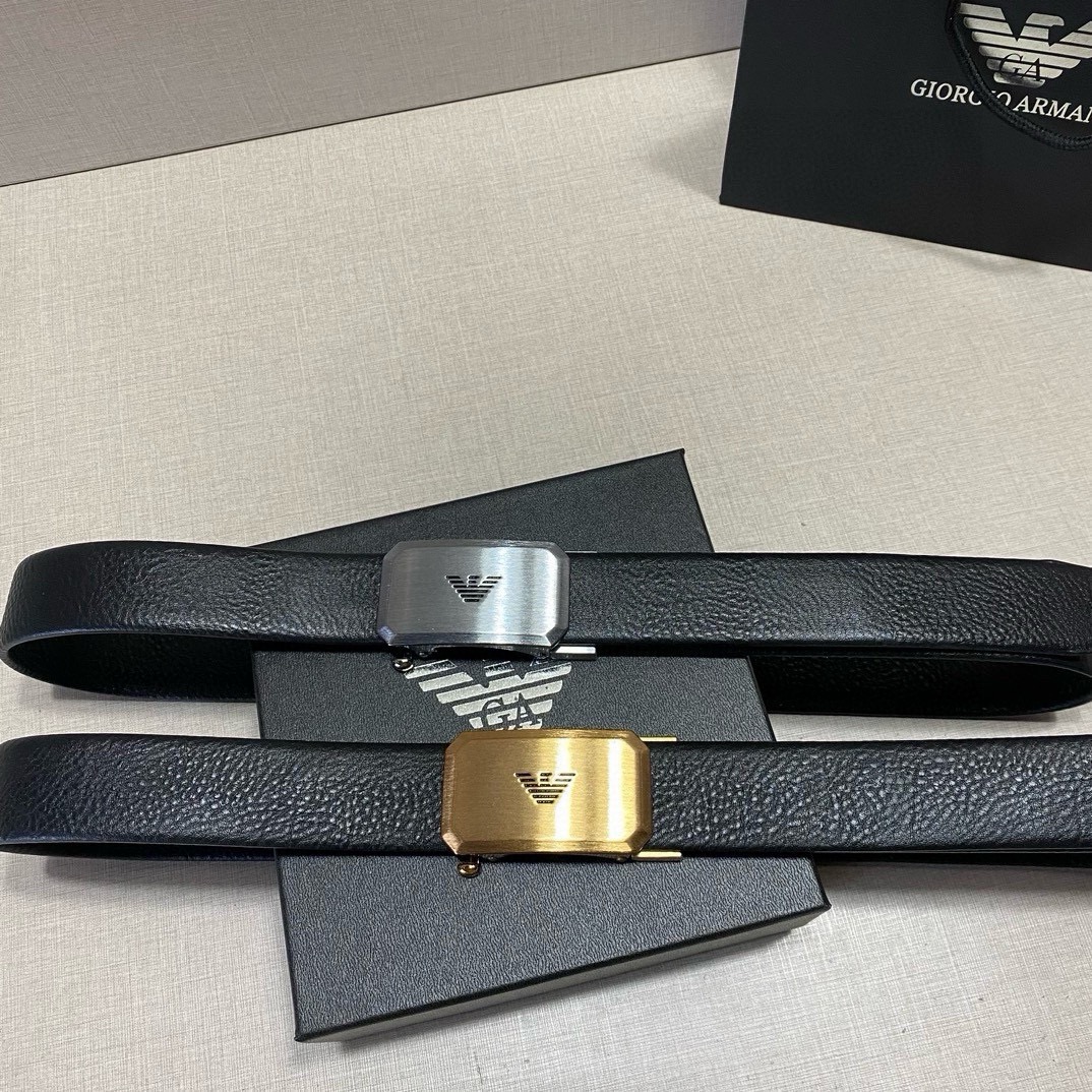 Armani Cinturón de ocio Marca de lujo EMPORIO ARMANI Cinturón de ocio de negocios de gama alta de cu