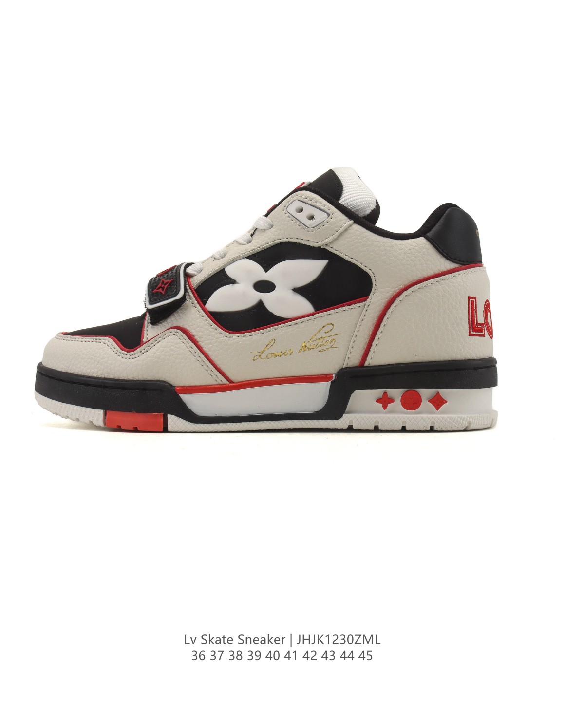 💰170【帝王版】LV Skate Sneaker LV面包鞋 LV四叶草 路易威登 2025年新款运动板鞋 蛇年限定 春夏秀场初次亮相，此次以粒面牛皮革焕新呈现。加垫鞋领和鞋舌援引滑板鞋设计，科技鞋带和橡胶外底完善整体。粒面牛皮革网面拼接鞋面，橡胶外底，鞋舌和鞋底 后部饰有 LV 标识。
尺码：36-45