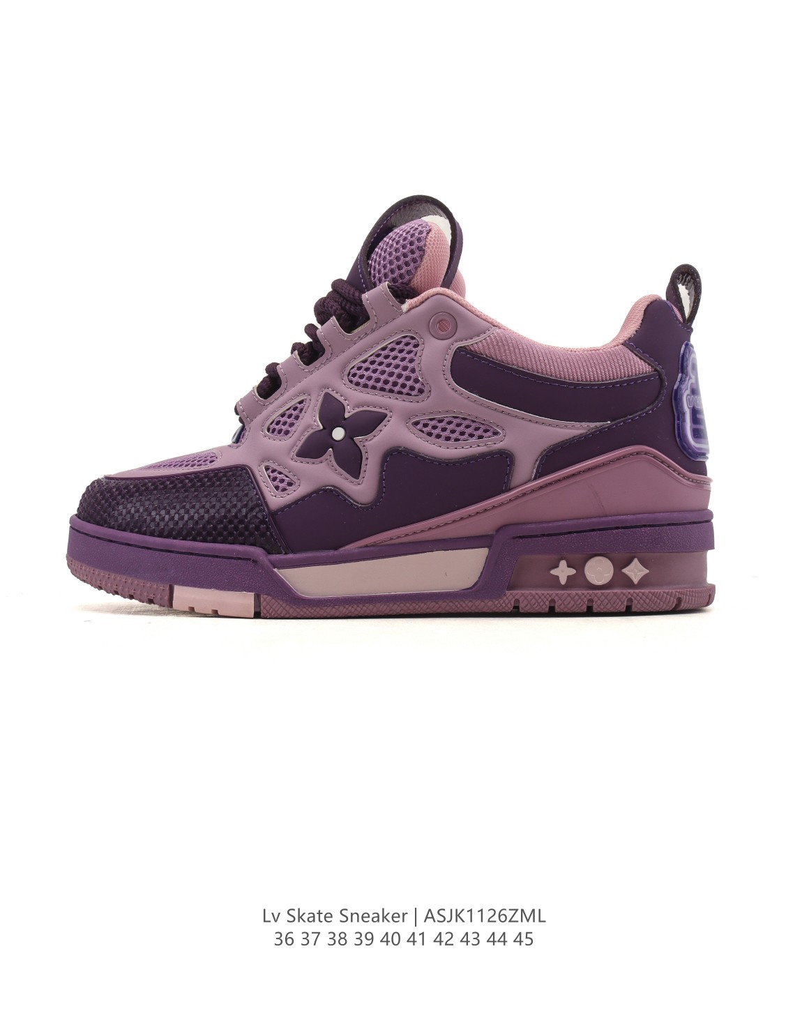 🈴💰170【帝王版】LV Skate Sneaker LV面包鞋 LV四叶草 路易威登 2025年新款运动板鞋 蛇年限定 春夏秀场初次亮相，此次以粒面牛皮革焕新呈现。加垫鞋领和鞋舌援引滑板鞋设计，科技鞋带和橡胶外底完善整体。粒面牛皮革网面拼接鞋面，橡胶外底，鞋舌和鞋底 后部饰有 LV 标识。
尺码：36-45