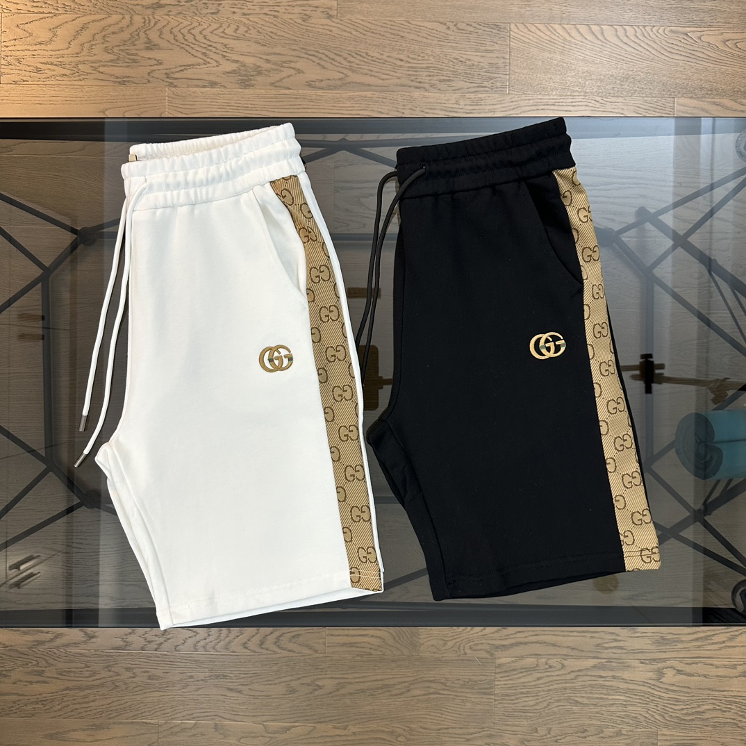 Gucci Clothing Shorts Black White Embroidery Spring/Summer Collection Casual