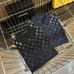 Louis Vuitton Clothing Polo T-Shirt Black Unisex Spring/Summer Collection Short Sleeve
