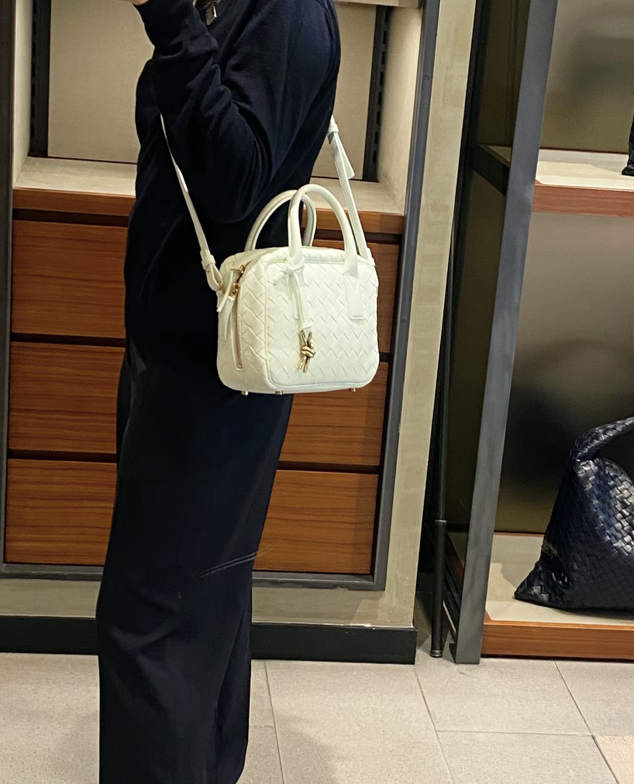 Bottega Veneta bv portable camera bag upper body picture