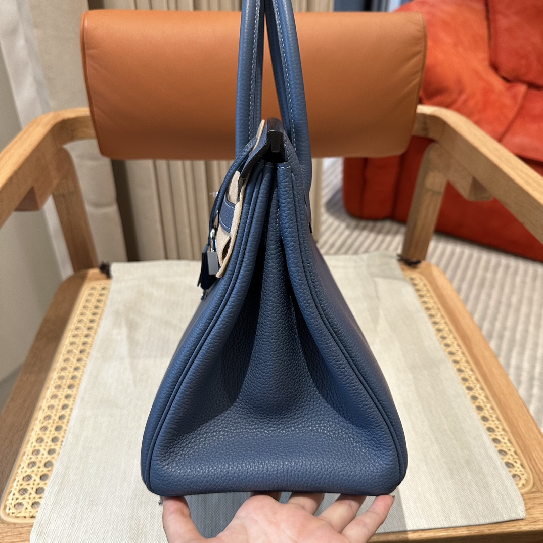 Hermès Birkin30cm, R2/Blue agate, togo, slipr, all handmade!!