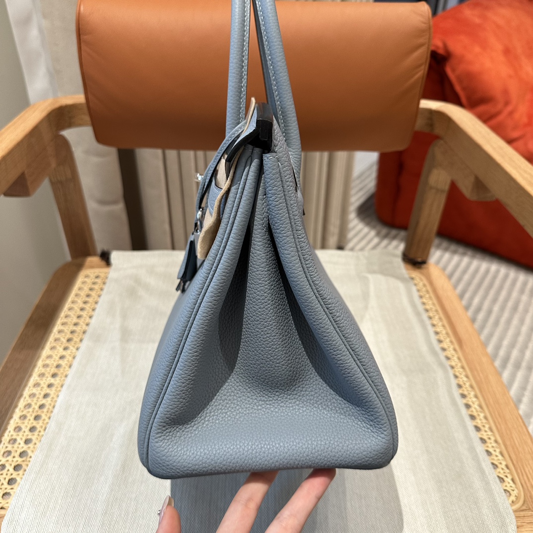 Hermès Birkin30cm, J7/Blue lin, togo, slipr, all handmade!!