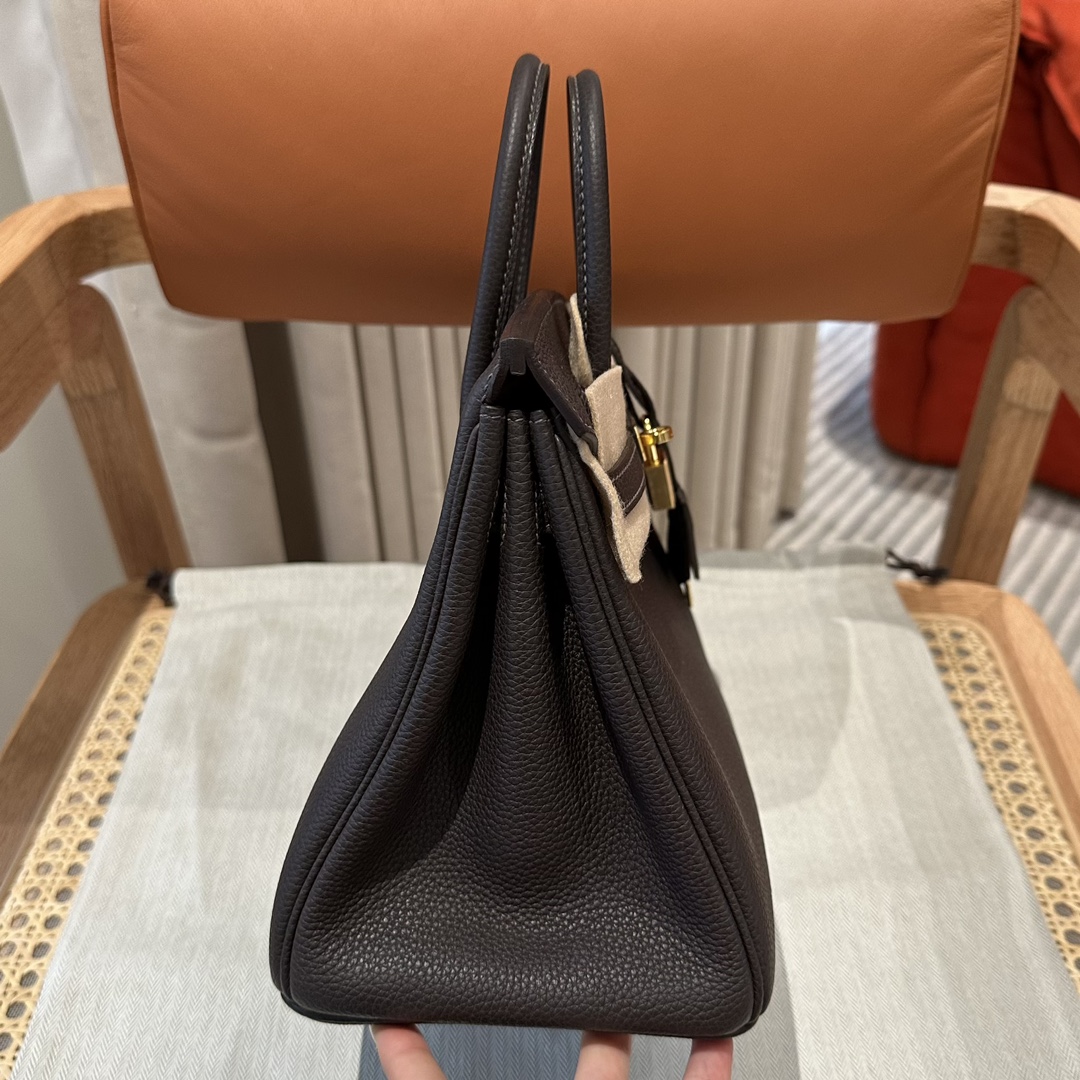 Hermès Birkin25cm, 47/Chocolat, togo, gold, all handmade!!