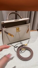 Hermes Kelly Handbags Crossbody & Shoulder Bags Gold Grey Milkshake White Hardware Epsom Mini