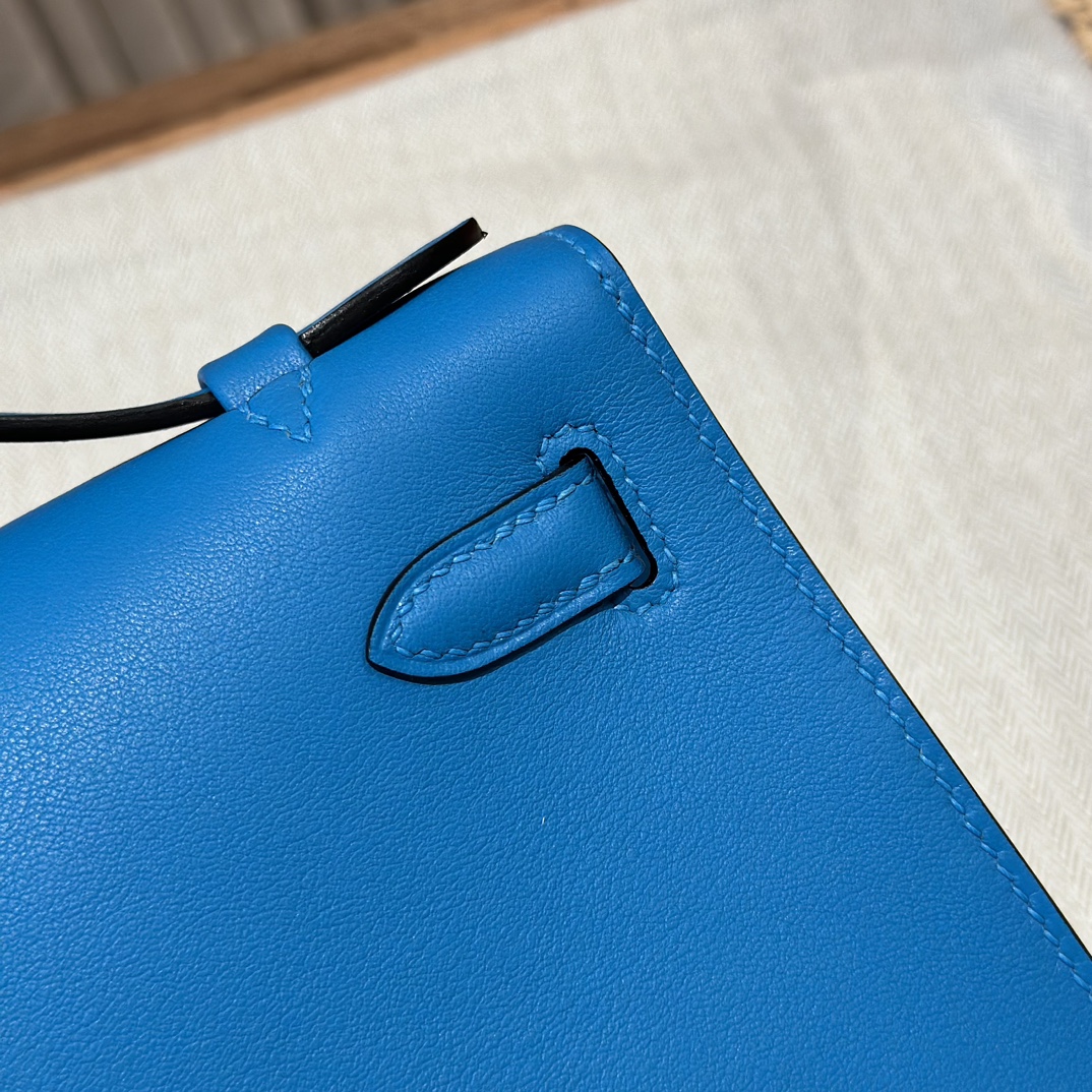 Hermès mini kelly1, B3/Blue Zanzibar, swift, sliver, all handmade!!