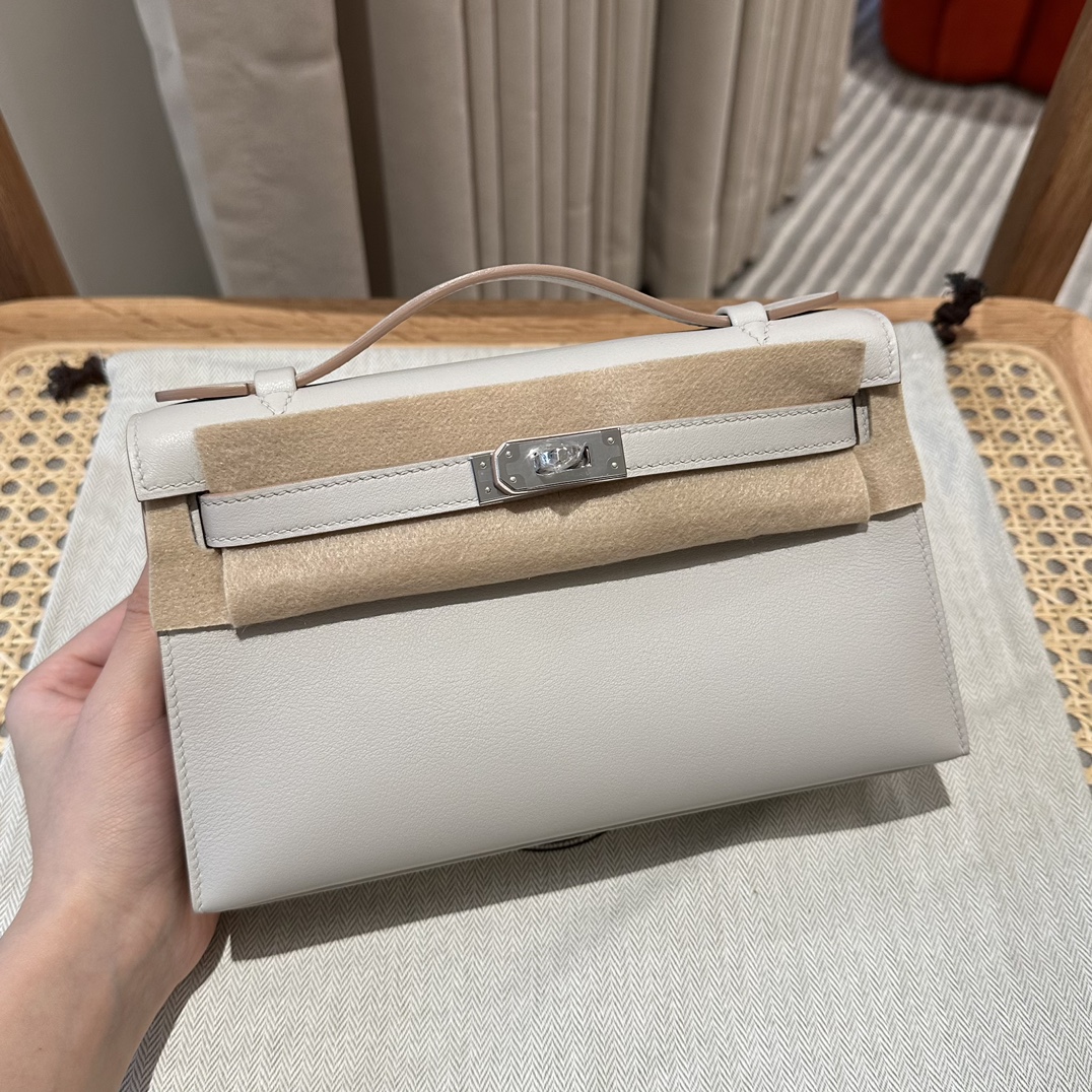 Hermès mini kelly1,80/Pearl Gray,swift,sliver,all handmade!!