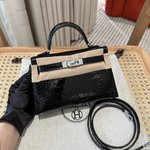 Hermes Kelly Handbags Crossbody & Shoulder Bags Top Quality
 Black Gold Silver Hardware Edge Mini