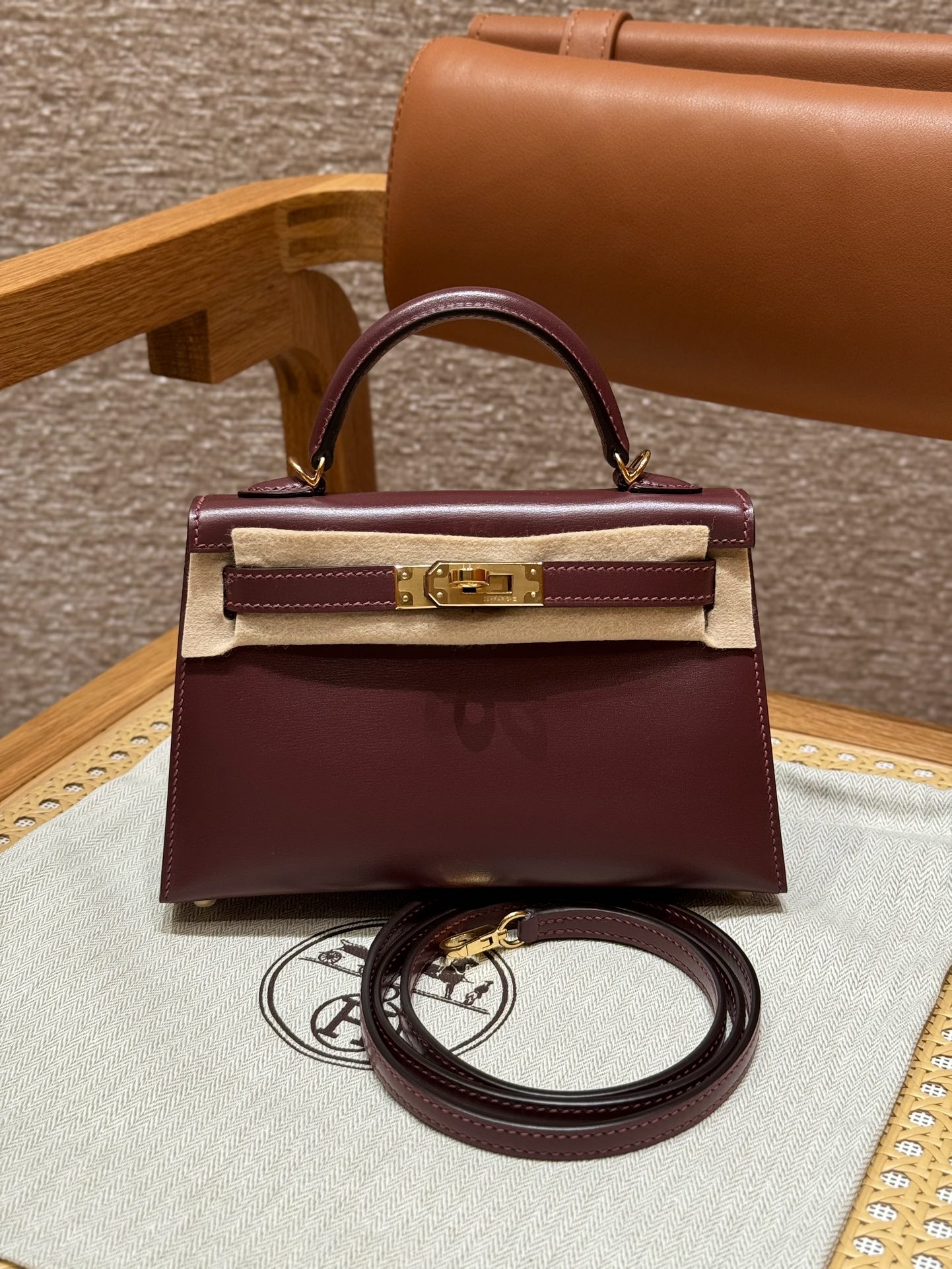 Hermes Kelly Handbags Crossbody & Shoulder Bags Replica Best
 Gold Red Hardware Cowhide Mini