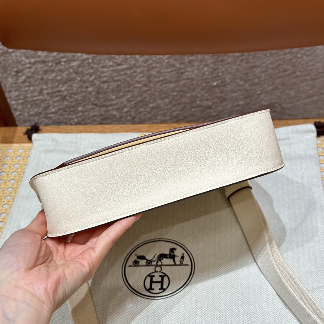 Elegant Mini Jypsiere 23cm Swift Leather Cream White Gold Buckle Handbag 9 i1714916588 4615 1