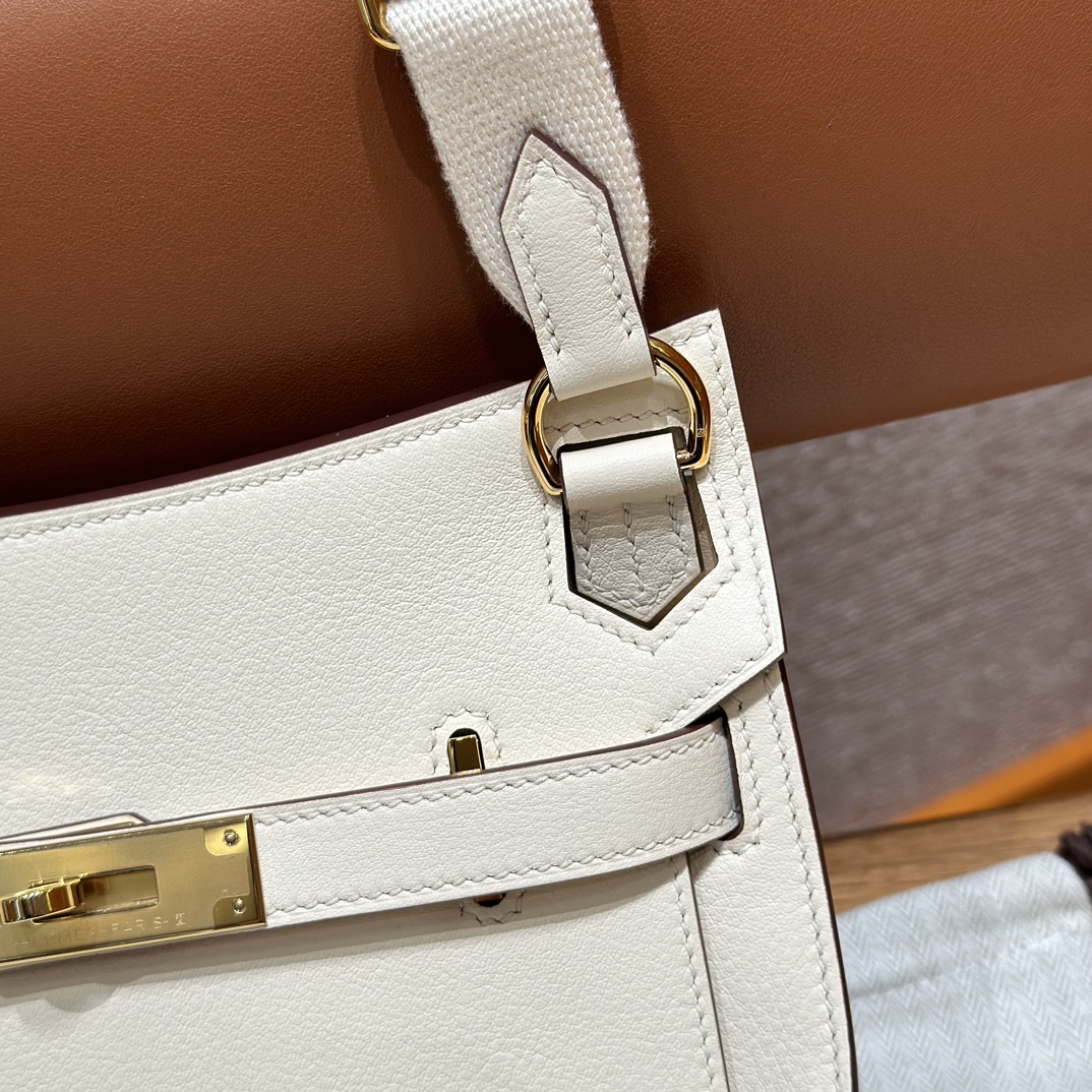 Elegant Mini Jypsiere 23cm Swift Leather Cream White Gold Buckle Handbag 8 i1714916588 4876 5
