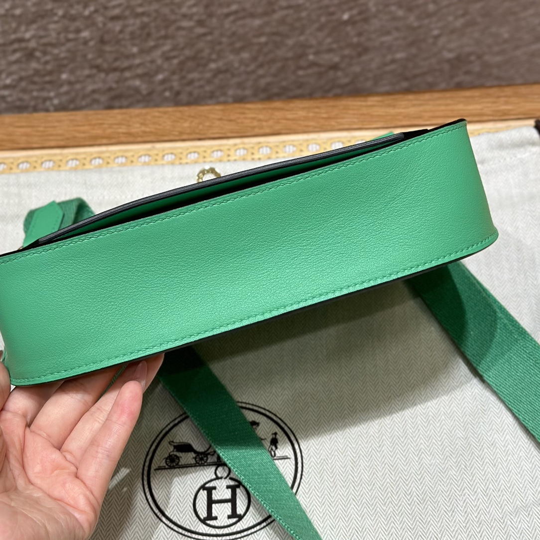 Mini Jypsiere 23cm Swift Leather Crossbody Bag - Cartoon Green & Gold Hardware 10 i1714916652 8761 2