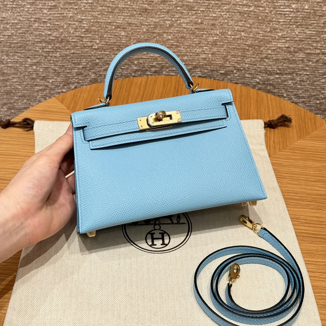 NO:852327,Kelly 19cm second generation, candy blue, original cowhide leather palm print imported from France, gold buckle, high-end fully handmade exclusive customization, hand-made nails, hand-engraved hardware, stainless steel diode 18k hardware, Hermes, hermes, cowhide, Hermes,19860909Kelly 19cm二代,糖果蓝,法国进口原厂牛皮掌纹,金扣,高级全手工专属定制纯手工手打钉,手刻五金,精钢电渡18k五金,爱马仕,hermes,cowhide,Hermes,,Bag