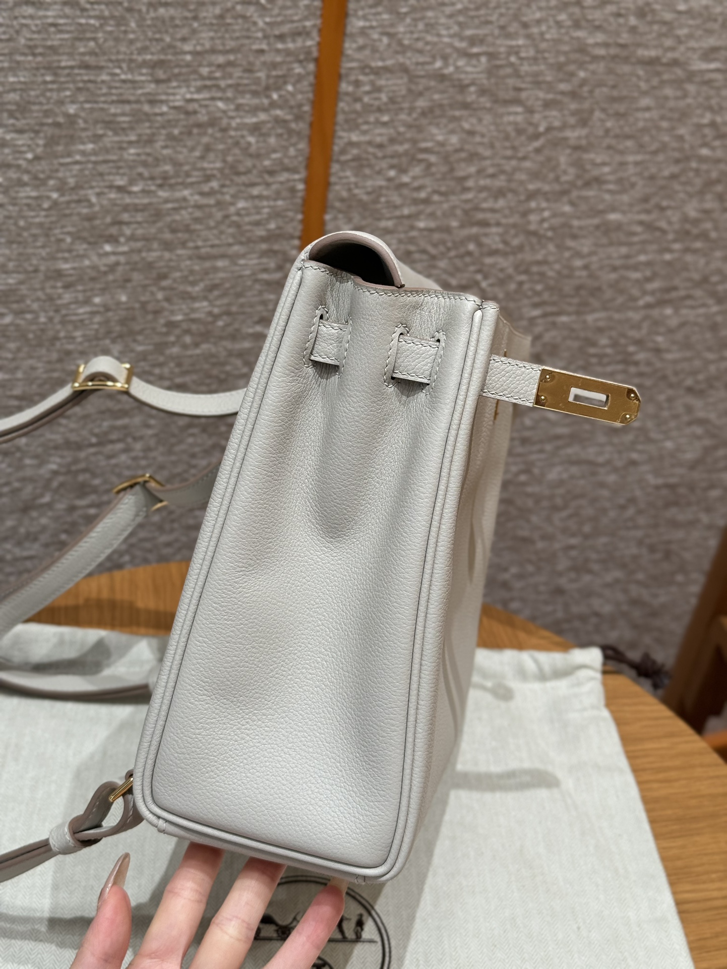 Hermès Kelly Ado 21cm (Gris perle)