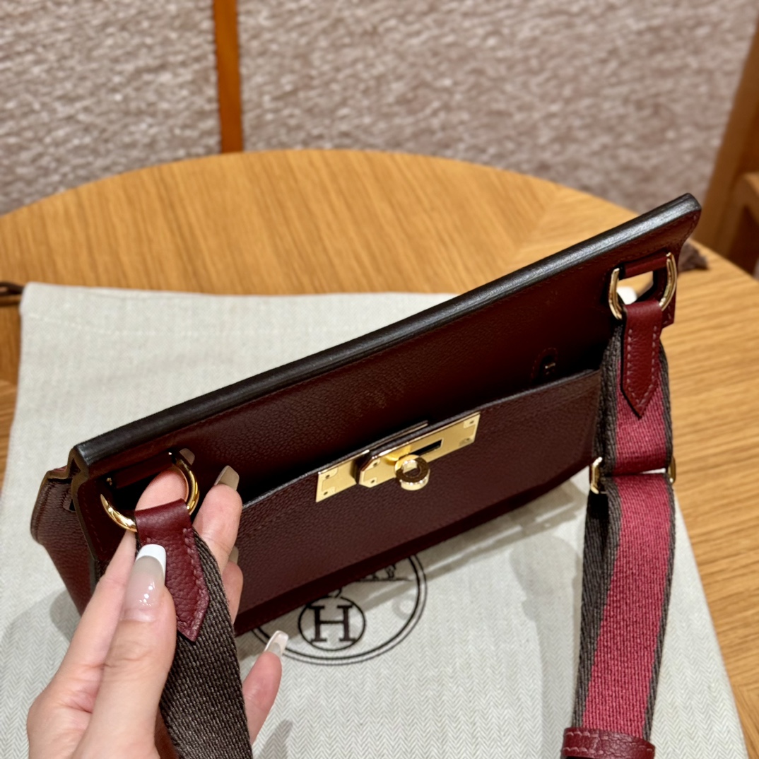 Jypsiere Mini Rouge H Evercolor Leather Gold Hardware, 23cm Crossbody Bag 5 i1727770052 9713 5