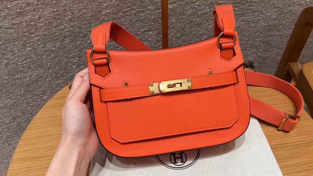 Hermès Jypsiere Mini Feu Evercolor Leather Gold Hardware