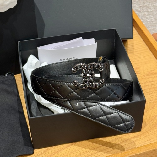 Chanel Classic Lambskin Leather Belt with Chain CC Buckle, 3.0cm Width 1 Chanel Classic Lambskin Leather Belt with Chain CC Buckle, 3.0cm Width