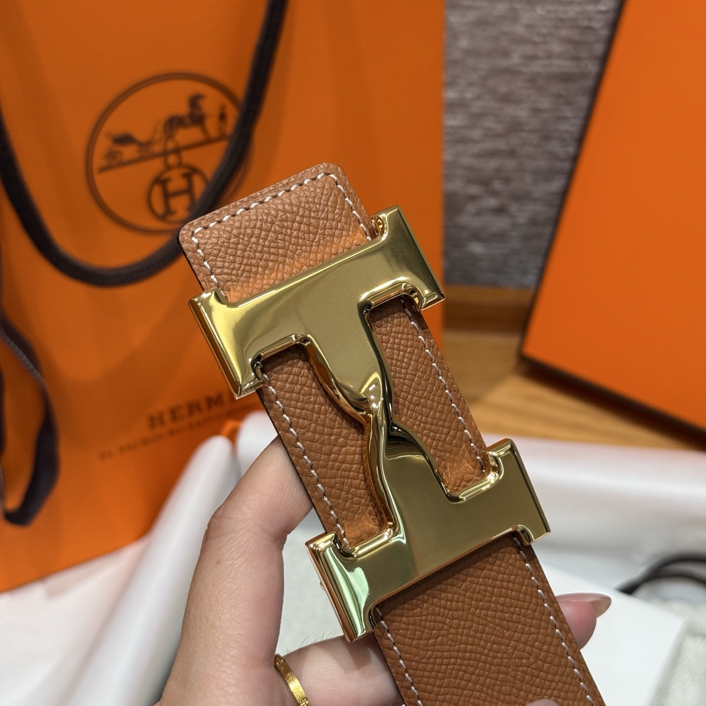 H家男款腰带 - 双面使用の高級腰ベルト