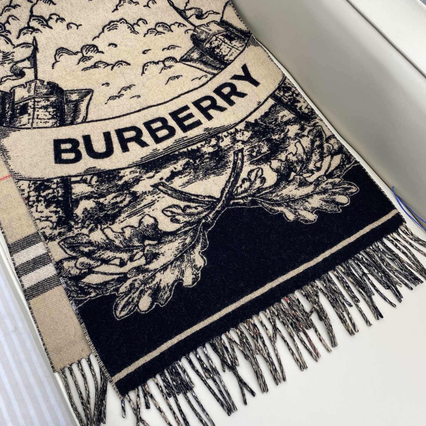 独家爆款，Bur战马骑士双面披肩，各种好看，被誉为Burberry今年最美的款，最经典的提花战马徽标➕最