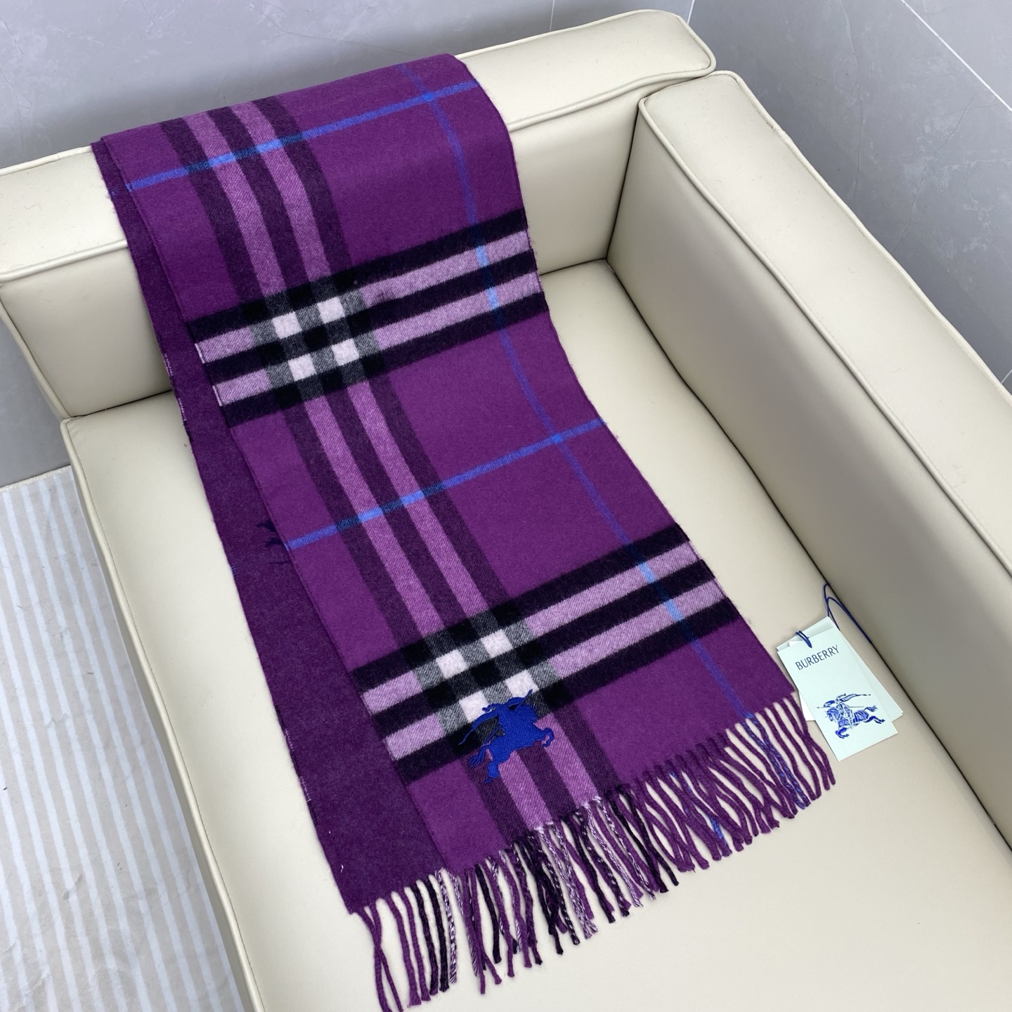 ❤️最新款 B双刺 双面刺绣➕印花➕提花 大密度双面羊绒格子围巾 超高难度工艺 绝非一般coPy能做 原