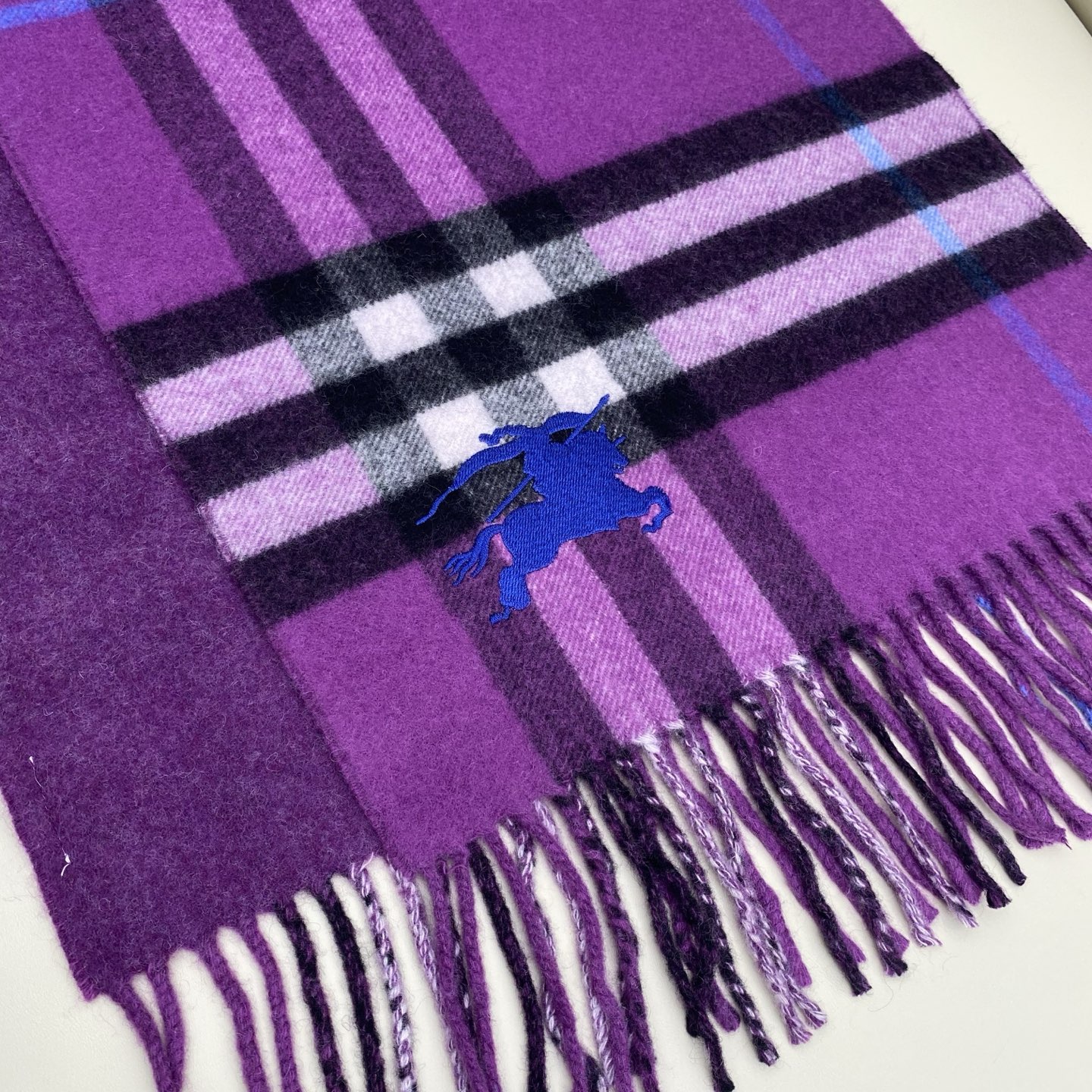 ❤️最新款 B双刺 双面刺绣➕印花➕提花 大密度双面羊绒格子围巾 超高难度工艺 绝非一般coPy能做 原