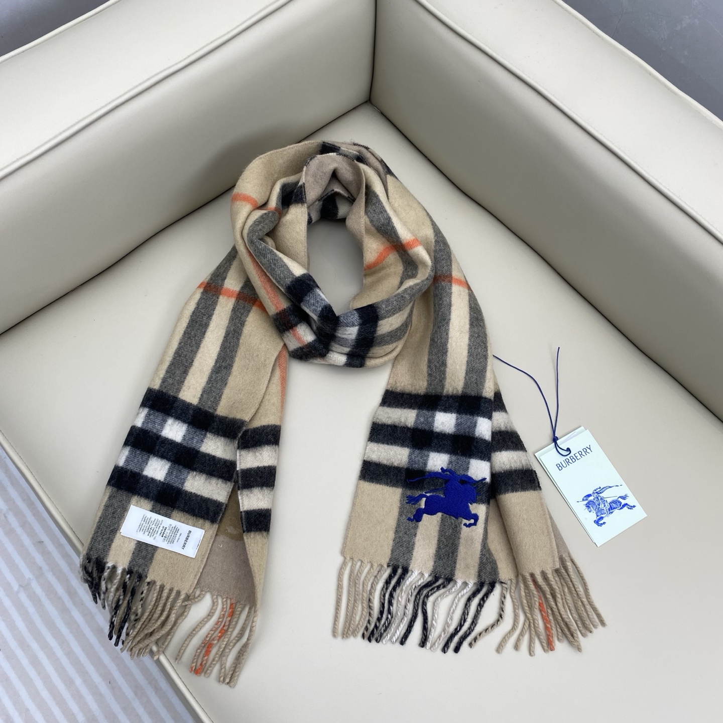 ❤️最新款 B双刺 双面刺绣➕印花➕提花 大密度双面羊绒格子围巾 超高难度工艺 绝非一般coPy能做 原