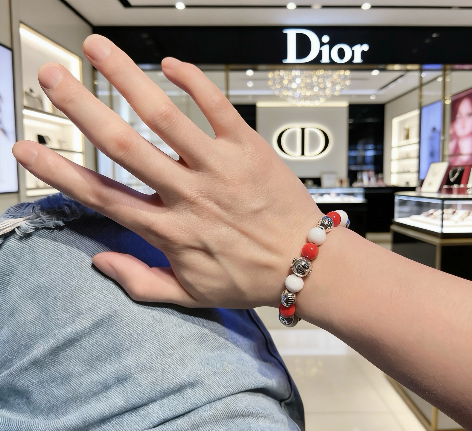 专柜精工版本 DIOR迪奥 多元素玛瑙泰银风格手链 权志龙明星同款 复古做旧风 原版复刻 纯手工打造 ～