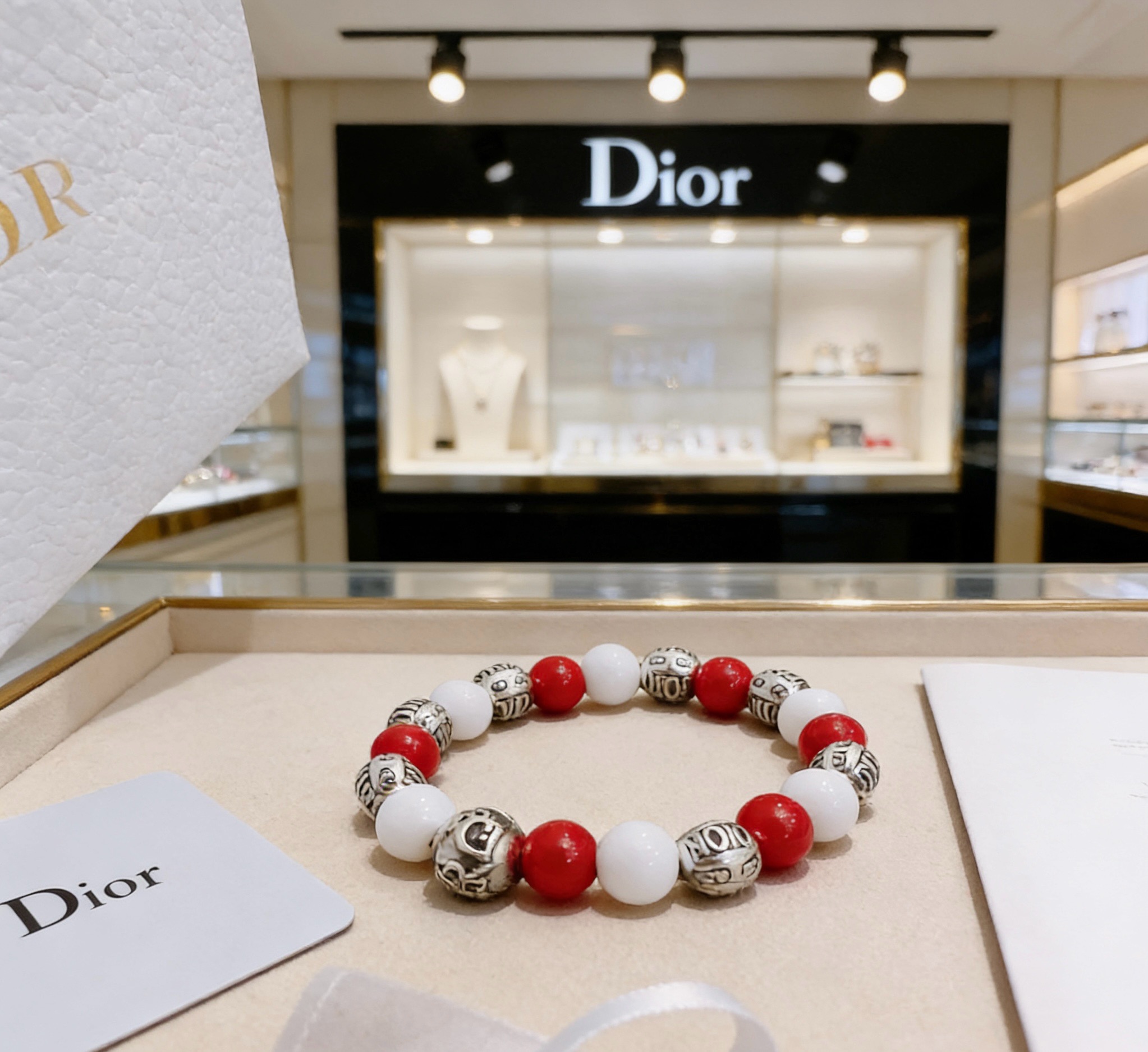 专柜精工版本 DIOR迪奥 多元素玛瑙泰银风格手链 权志龙明星同款 复古做旧风 原版复刻 纯手工打造 ～