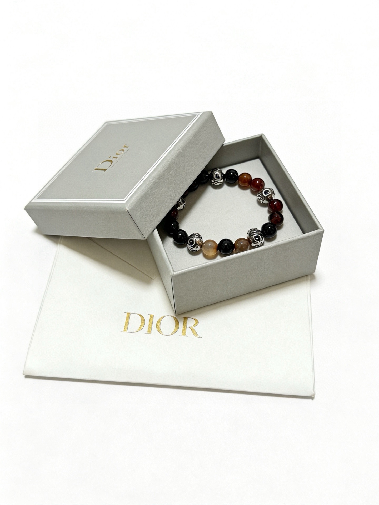 专柜精工版本 DIOR迪奥 多元素玛瑙泰银风格手链 权志龙明星同款 复古做旧风 原版复刻 纯手工打造 ～正品开模💝潮流时