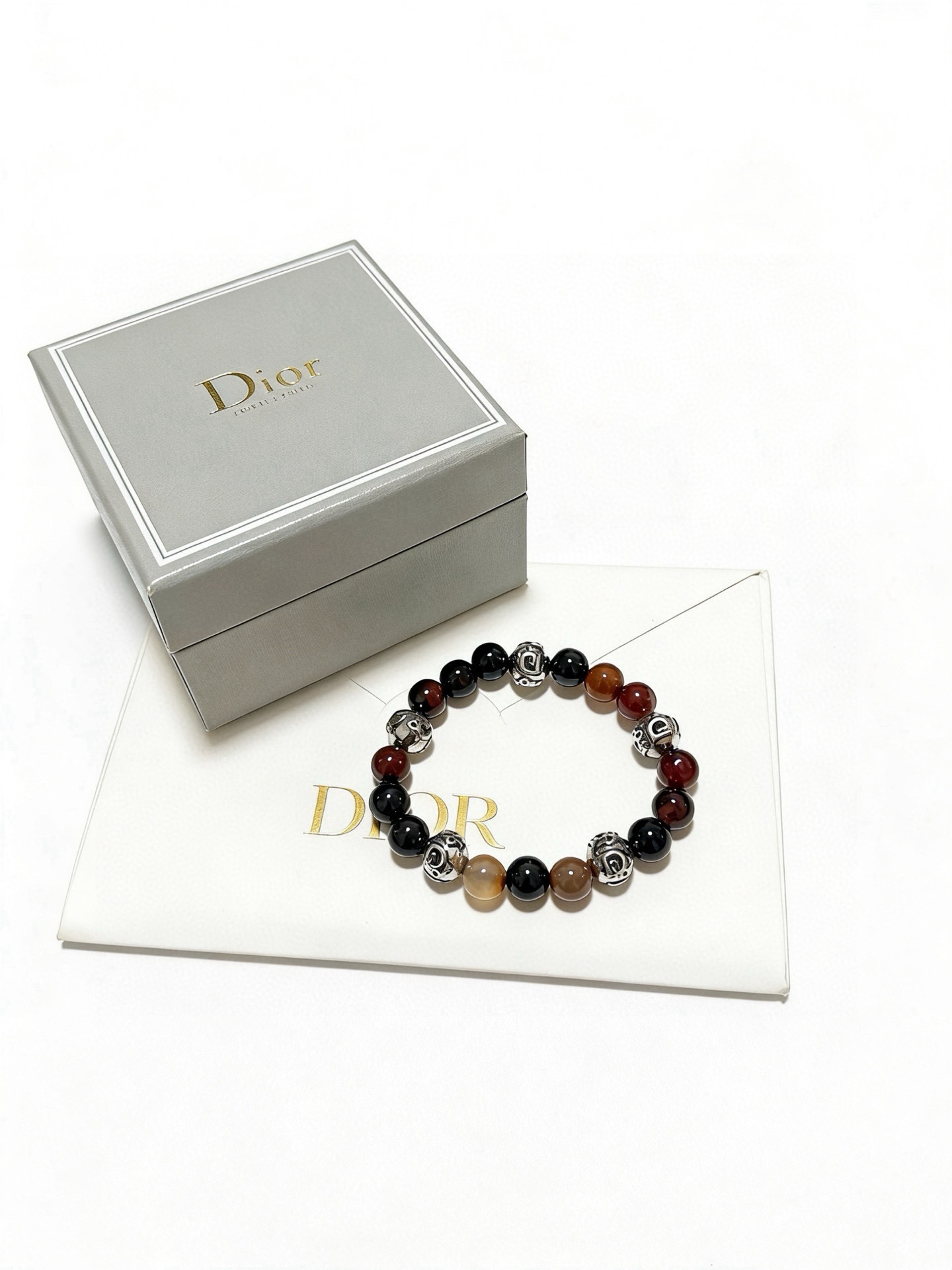 专柜精工版本 DIOR迪奥 多元素玛瑙泰银风格手链 权志龙明星同款 复古做旧风 原版复刻 纯手工打造 ～正品开模💝潮流时
