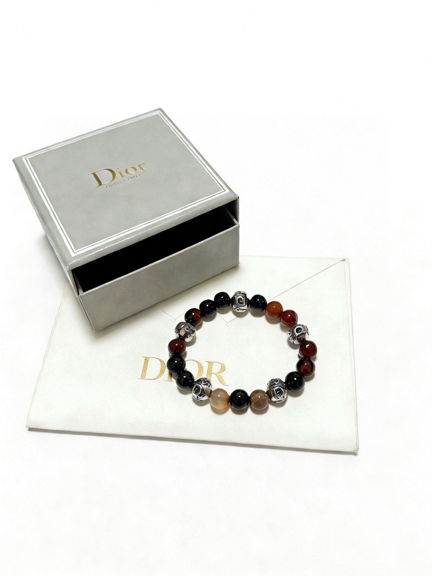 专柜精工版本 DIOR迪奥 多元素玛瑙泰银风格手链 权志龙明星同款 复古做旧风 原版复刻 纯手工打造 ～正品开模💝潮流时