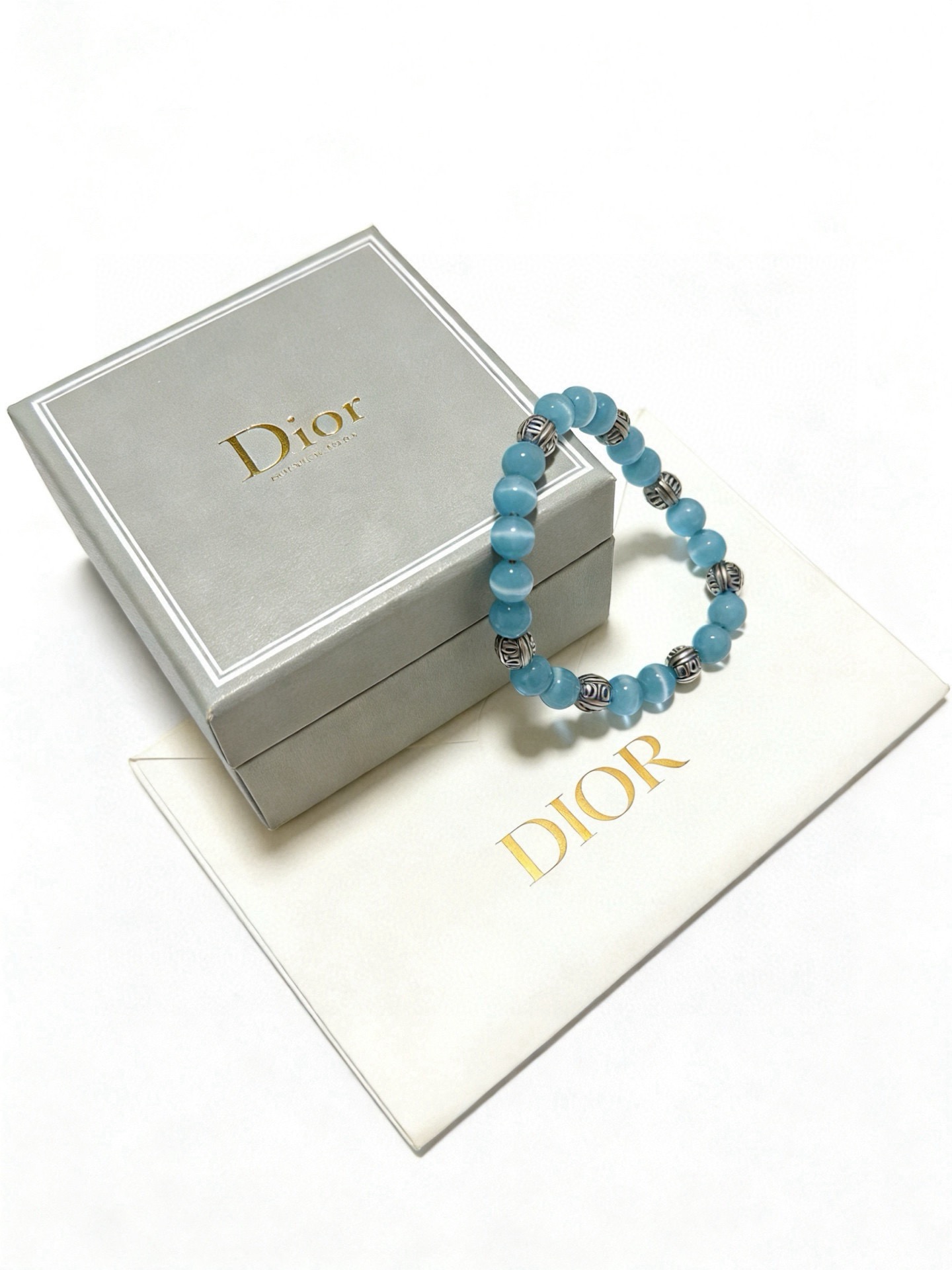 专柜精工版本 DIOR迪奥 多元素玛瑙泰银风格手链 权志龙明星同款 复古做旧风 原版复刻 纯手工打造 ～正品开模💝潮流时