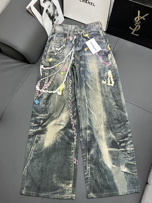 Acne Studios 3D Printed Candy Colored Denim Culottes Wide Leg Jeans 1 Acne Studios 3D Printed Candy Colored Denim Culottes Wide Leg Jeans