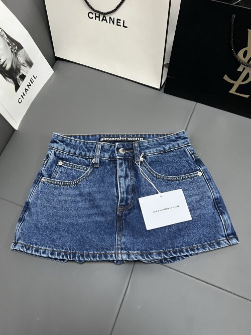 Alexander Wang Denim Skirt Women's A-Line Mini Skirt Dark Blue 1 Alexander Wang Denim Skirt Women's A-Line Mini Skirt Dark Blue