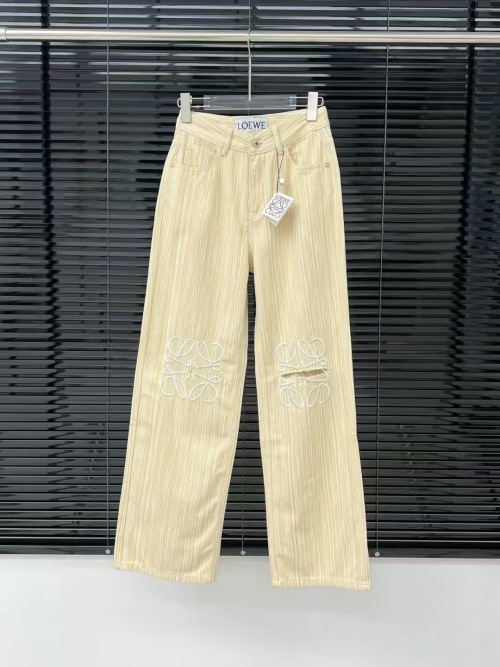 Loewe Women's Embroidered Wide Leg Jeans - Comfortable, Stylish, and Flattering 1 Loewe Women's Embroidered Wide Leg Jeans - Comfortable, Stylish, and Flattering