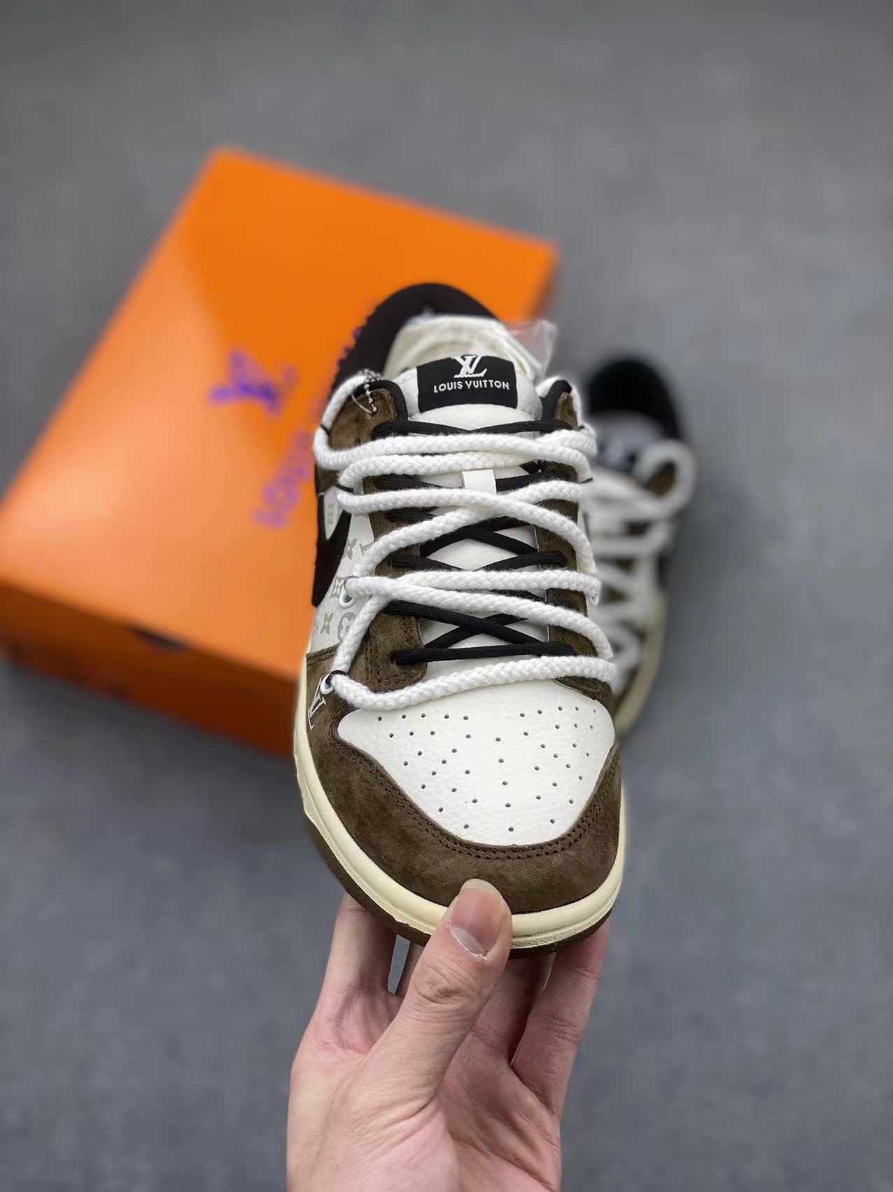 Nike SB Dunk Low Louis Vuitton Collab Brown/White Custom Sneakers 3 i1704522755 7659 1