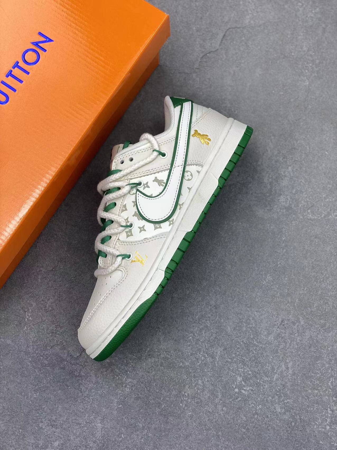 Nike SB Dunk Low Louis Vuitton Custom Green Bear Sneakers - Limited Edition 8 i1704954978 4212 7