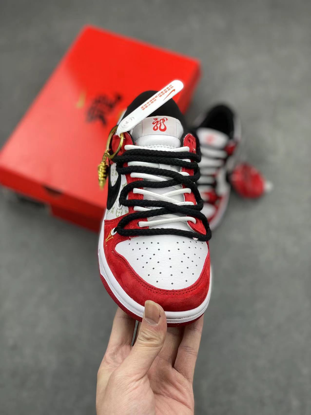 Nike SB Dunk Low 'Year of the Dragon' Custom Sneakers - Red & Black 3 i1712735067 2680 0