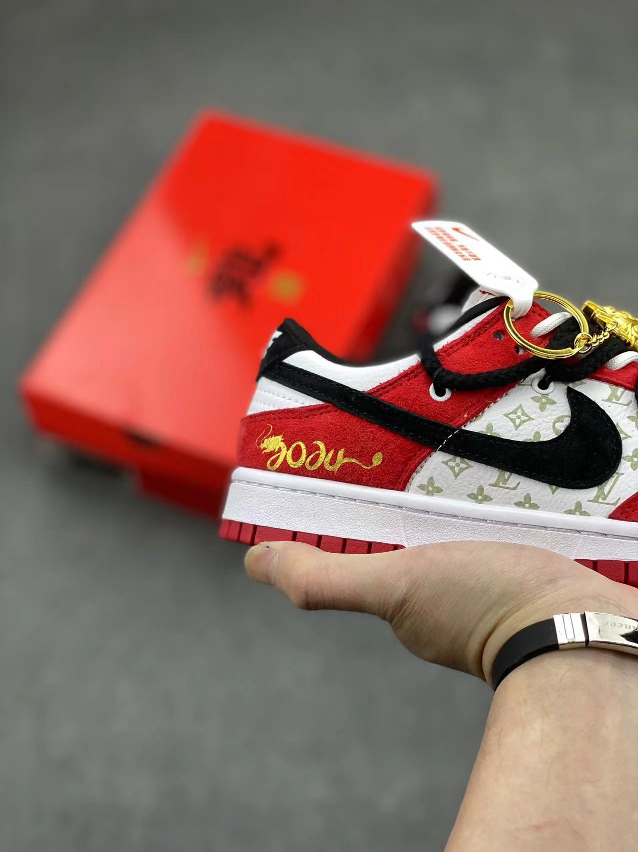 Nike SB Dunk Low 'Year of the Dragon' Custom Sneakers - Red & Black 6 i1712735067 8441 0