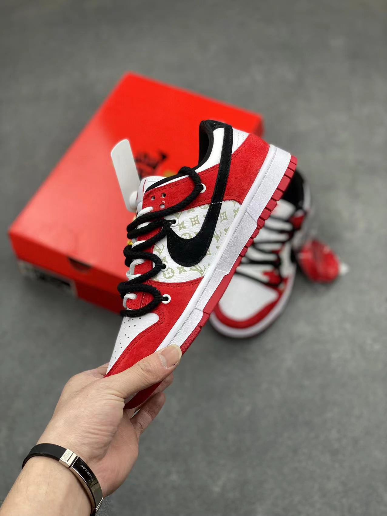 Nike SB Dunk Low 'Year of the Dragon' Custom Sneakers - Red & Black 4 i1712735067 8893 0
