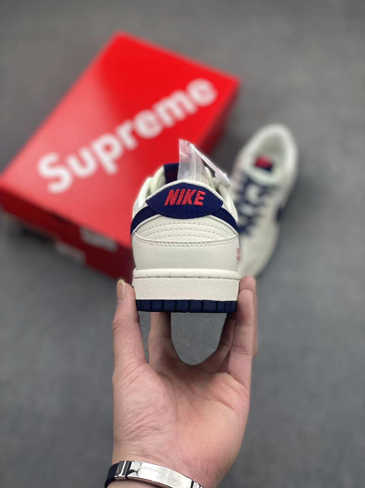 Nike SB Dunk Low Supreme Balenciaga Collab Cream White Blue Sneakers 5 i1717141592 5341 2