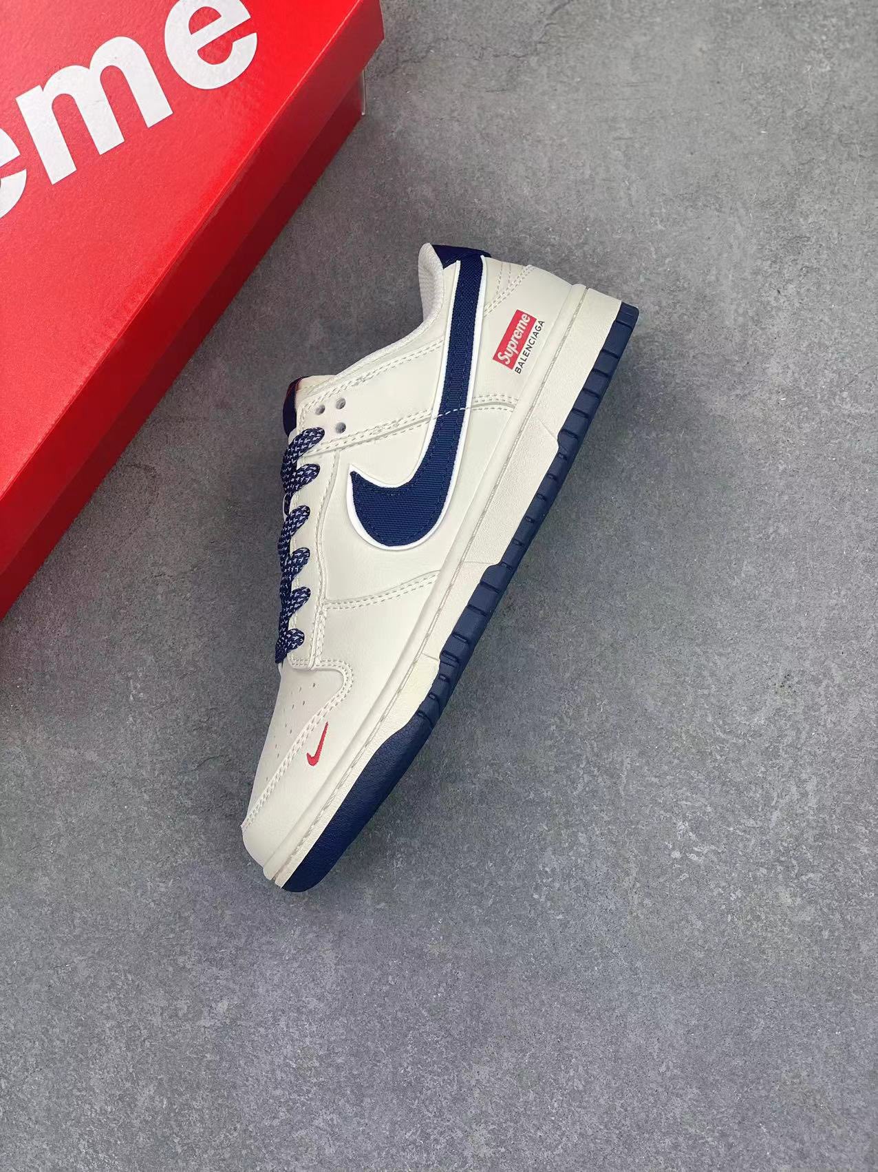 Nike SB Dunk Low Supreme Balenciaga Collab Cream White Blue Sneakers 8 i1717141593 7309 4