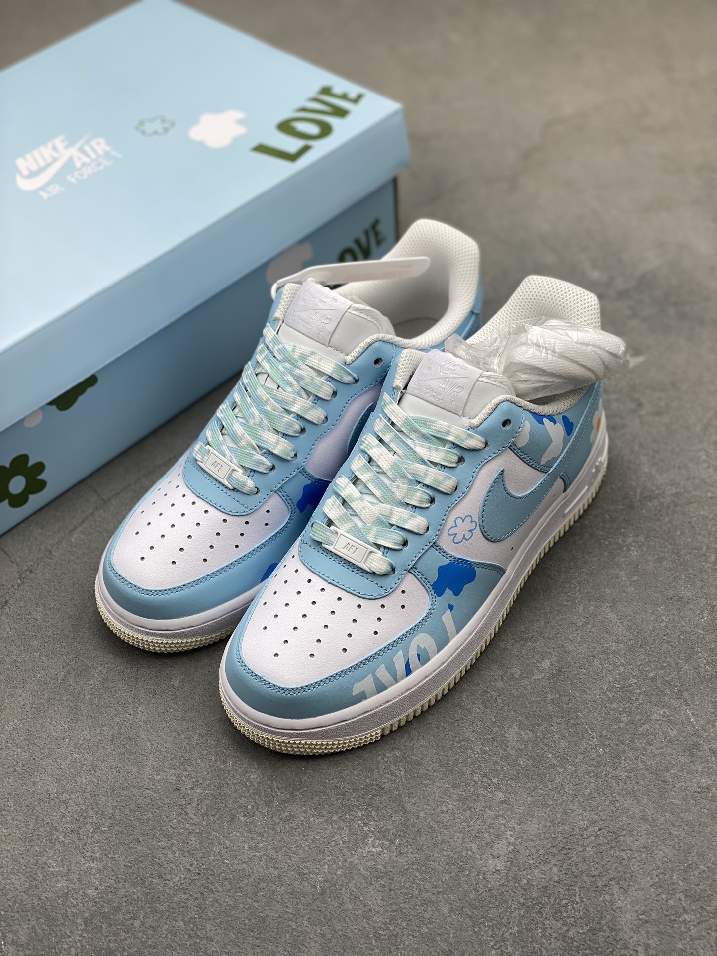 Nike Air Force 1 Low '07 Sky Blue Cloud Custom Casual Sneakers 9 i1719950211 9253 4
