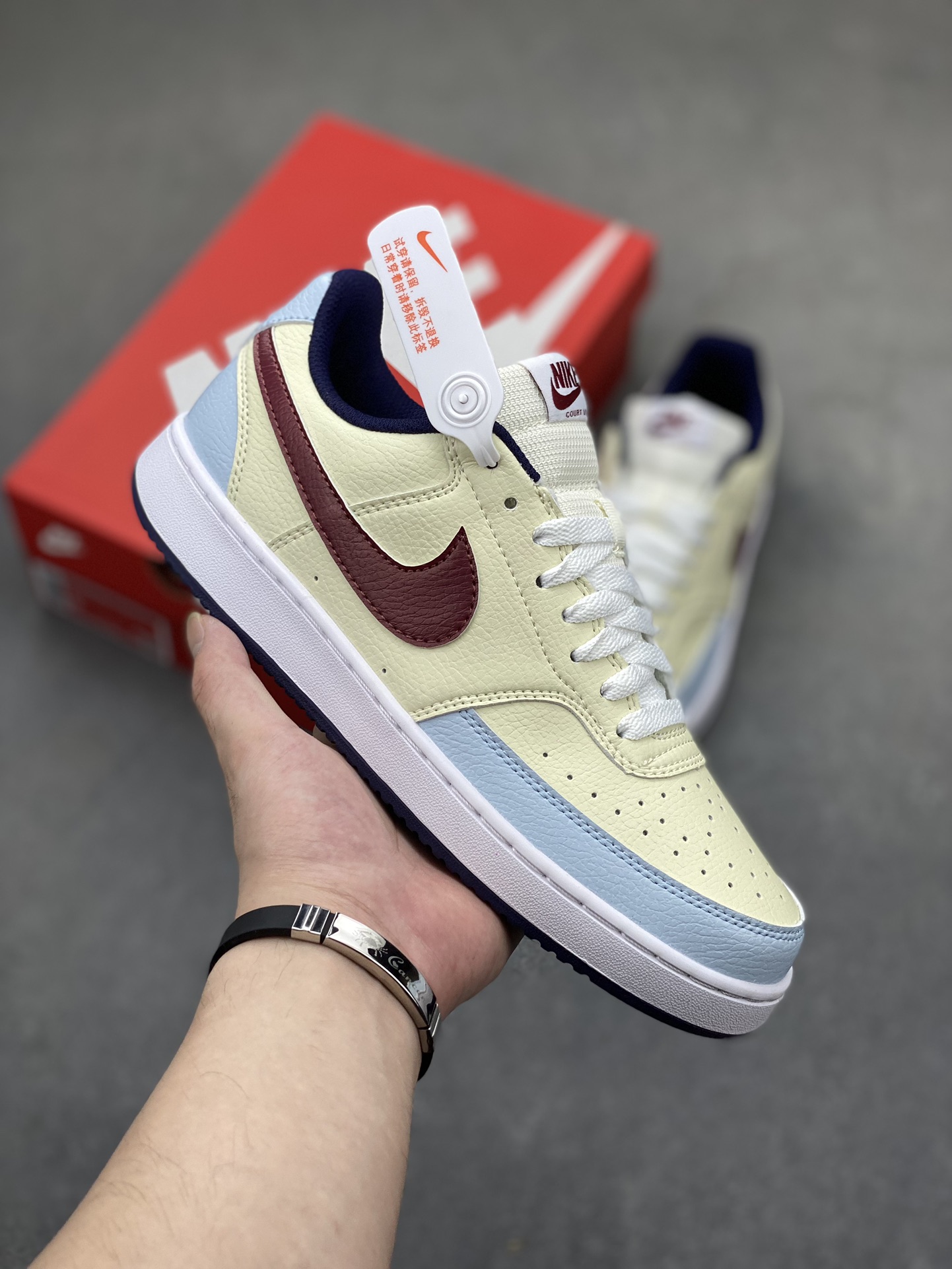 Nike Air Force 1 '07 Low Cream Burgundy Sneakers FV8114-161 2 i1719950524 7963 4