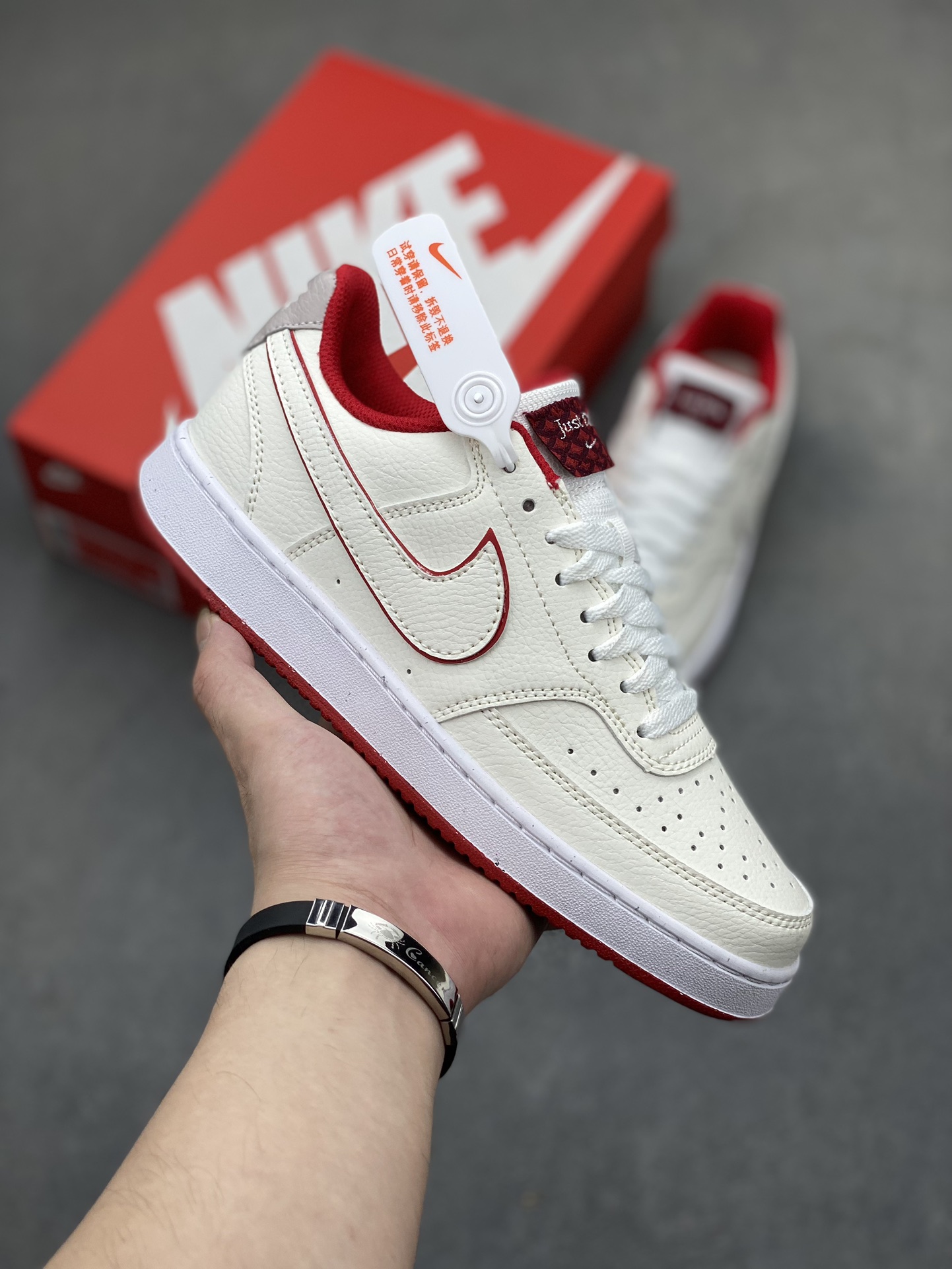 Nike Court Vision Low Women's Shoes White/Team Red HF0739-111 Sneakers 2 i1719950604 1063 0