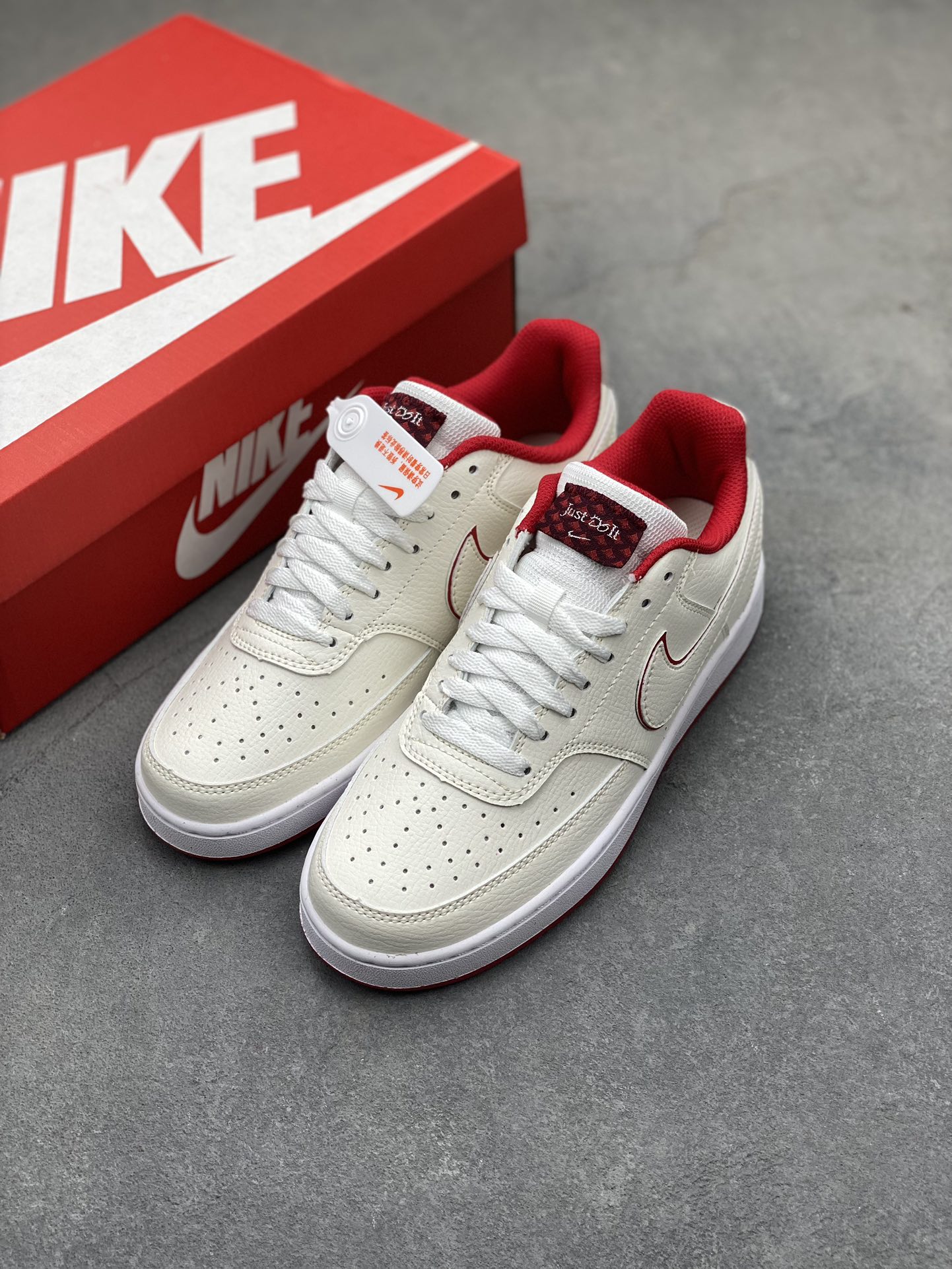 Nike Court Vision Low Women's Shoes White/Team Red HF0739-111 Sneakers 9 i1719950604 4712 2
